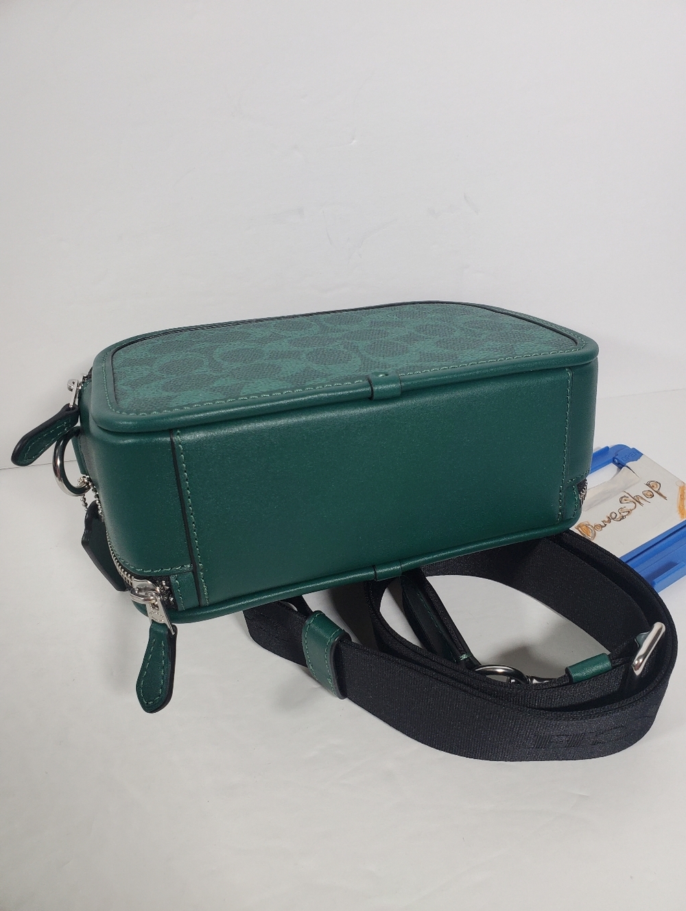 NWT Coach Men’s Wyatt Crossbody Bag In Signature Canvas CW365 Silver/Sea Green - Picture 4 of 6